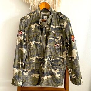 COPY - Gap Green Camouflage Jacket embellish with Butterflies size M